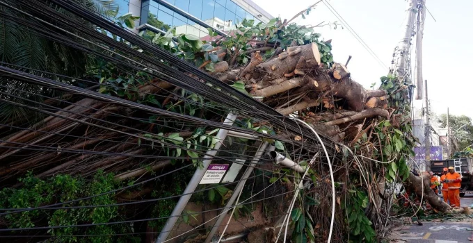Vendaval no Rio: Mais de 200 mil sem luz, trens paralisados e tragédias marcam caos pós-tempestade